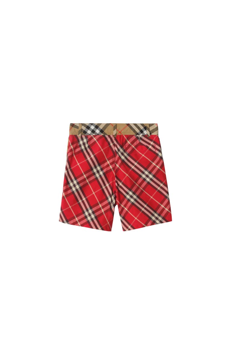 Burberry Check Cotton Shorts, Alternate, color, Crayon Red