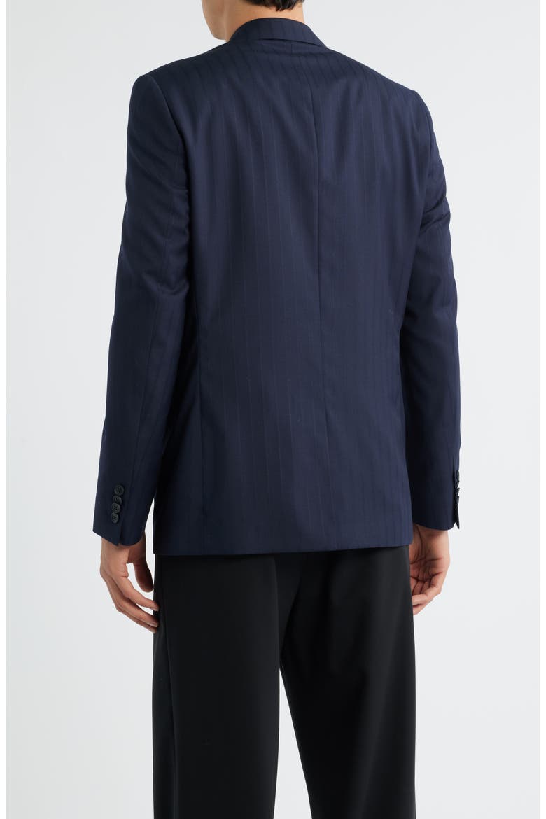Rawdon Slim Fit Pinstripe Super 100s Wool Peak Lapel Sport Coat, Alternate, color, NAVY