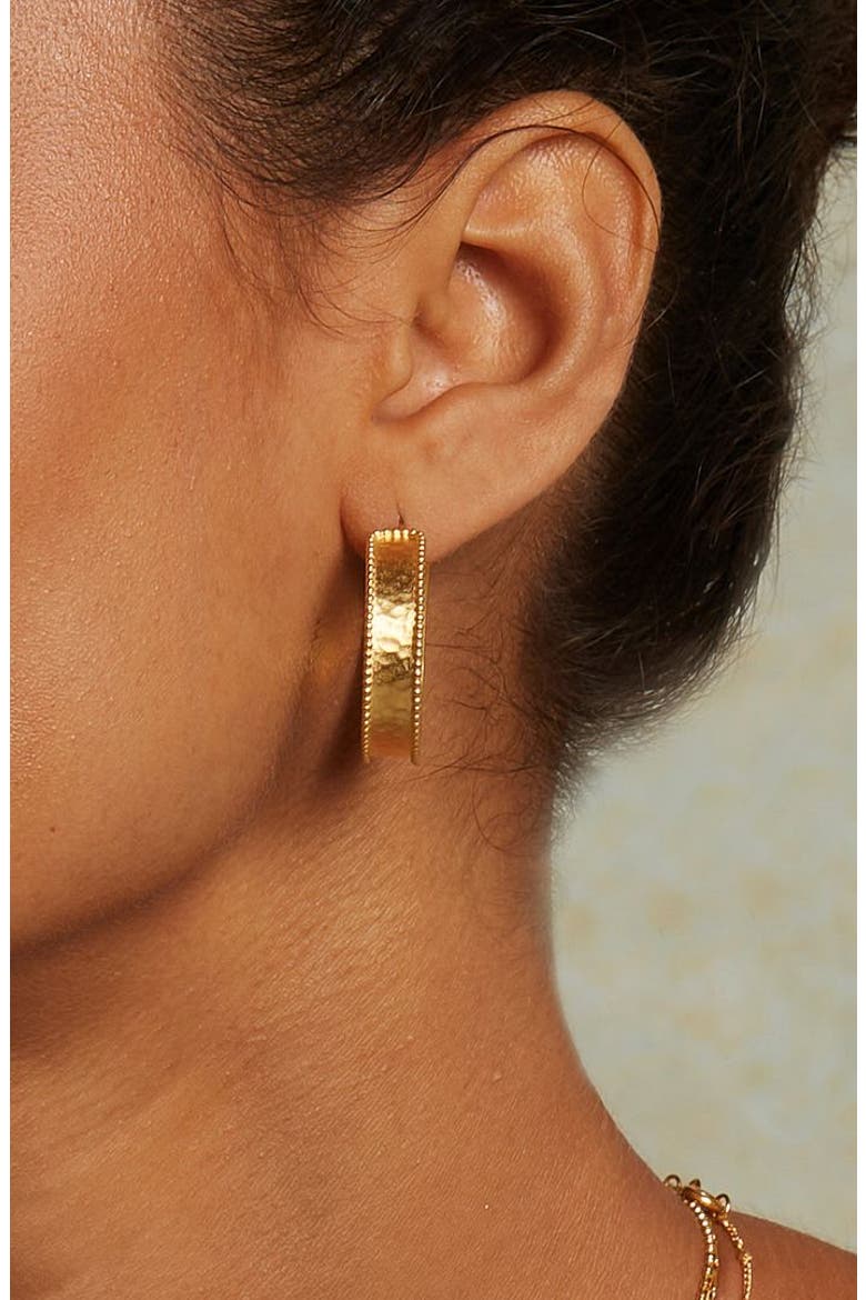 Bold Spirit Gold Hoop Earrings, Alternate, color, Gold