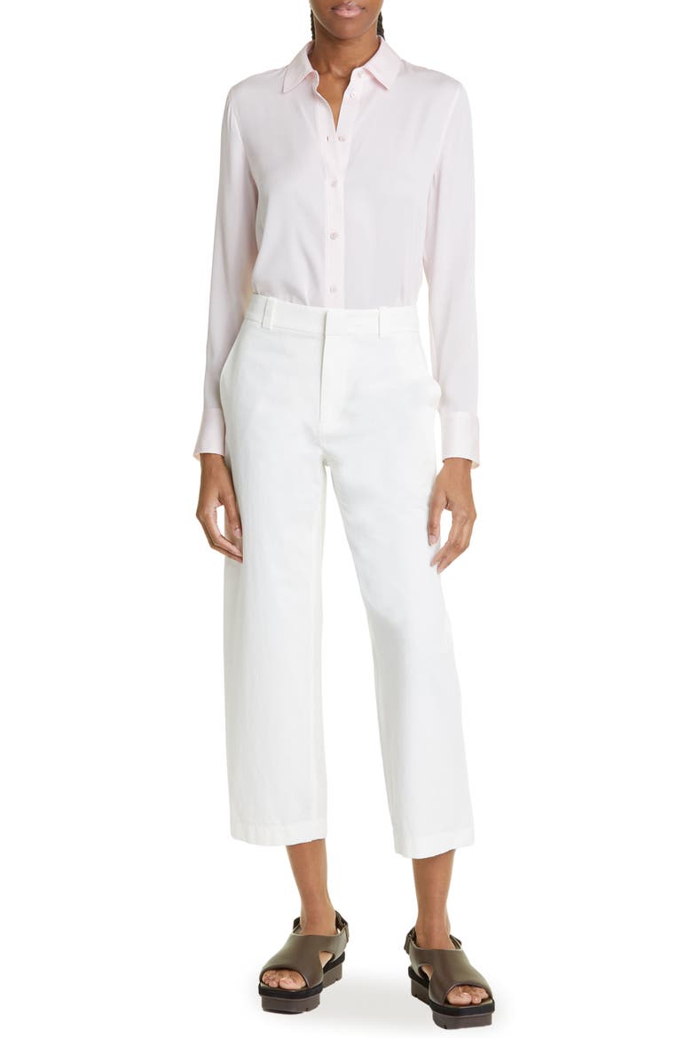 Cotton Crop Pants, Alternate, color, OFF WHITE