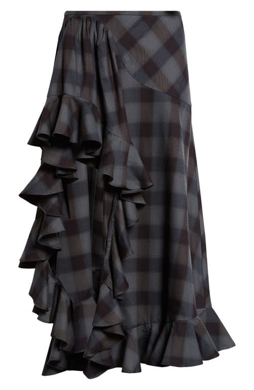 Collina Strada Florist Sky Plaid Asymmetric Skirt In Blue