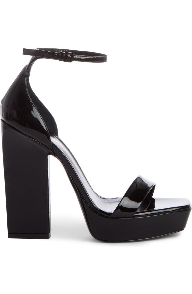 Saint Laurent Debbie Platform Ankle Strap Sandal, Alternate, color, Black