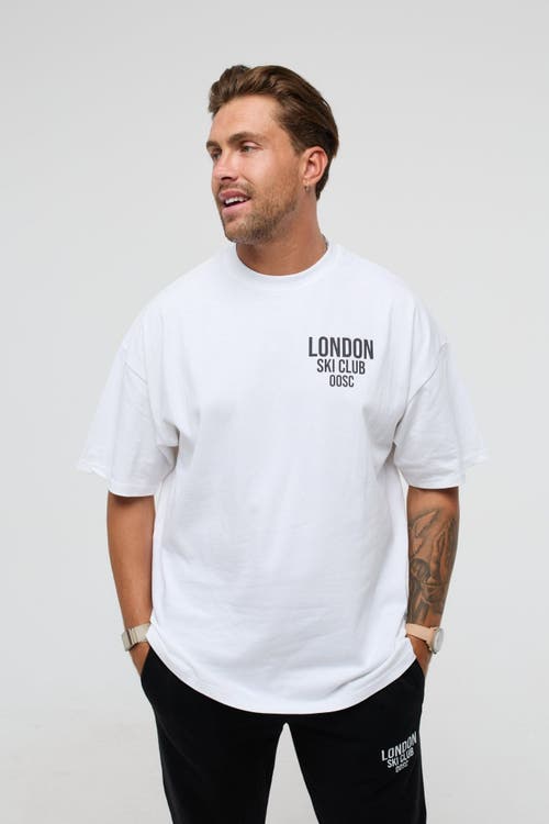 Oosc London Ski Club Oversize T-shirt In White