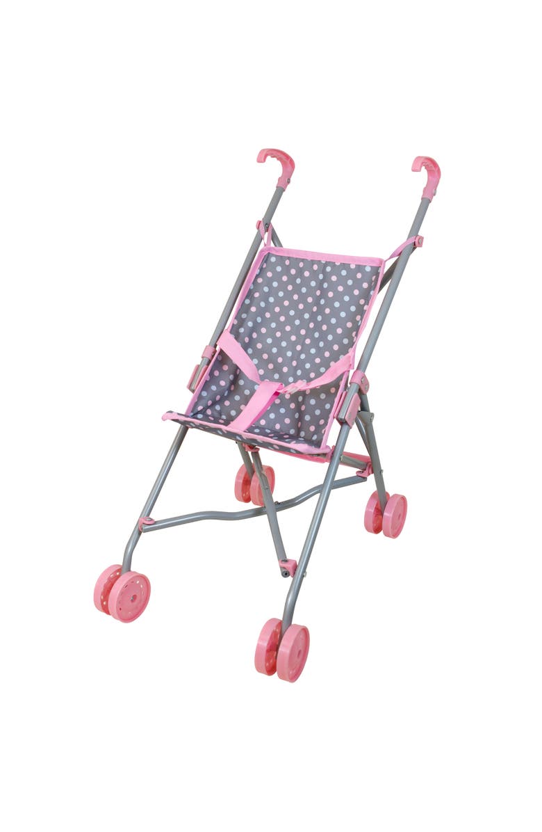 Lissi 16 Inch Baby Doll Playset, Pink Blue Polka Dot, Umbrella Stroller, Handbag, Alternate, color, Multicolored