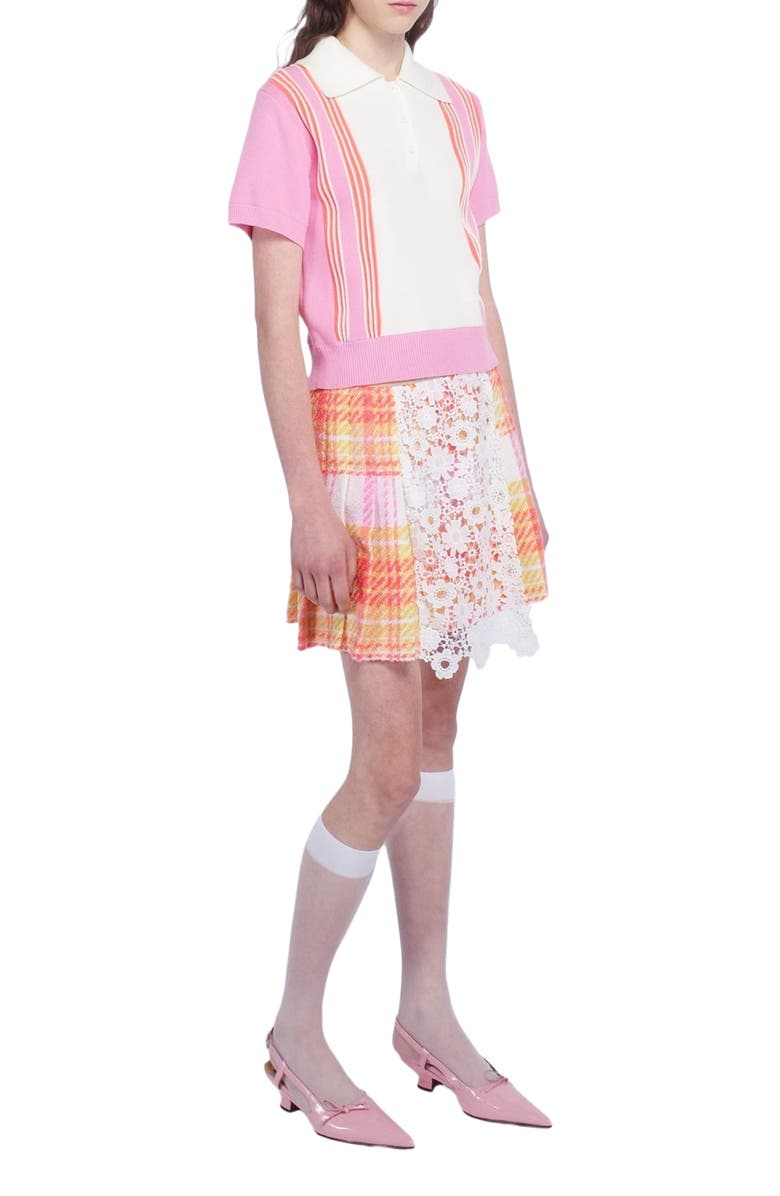 Anna Sui Capri Plaid Kilt Skirt, Alternate, color, Lemon Multi