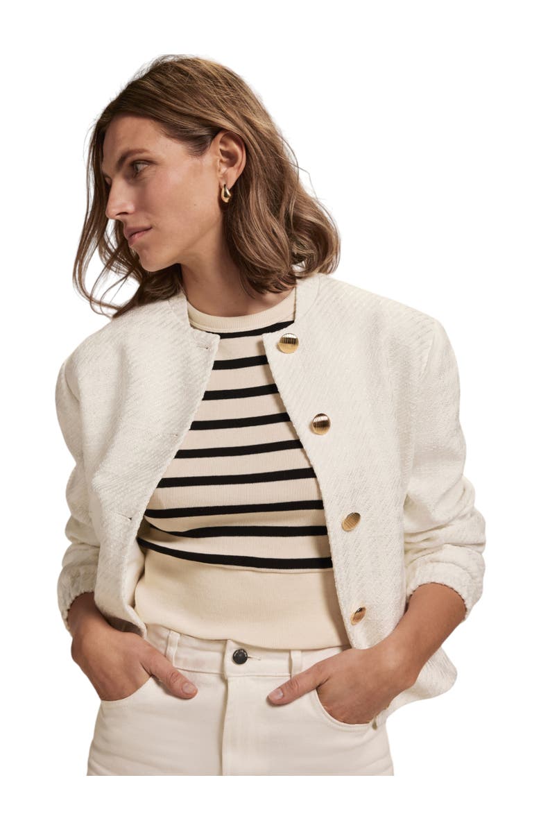 MINT VELVET Boucle Jacket, Main, color, Ivory