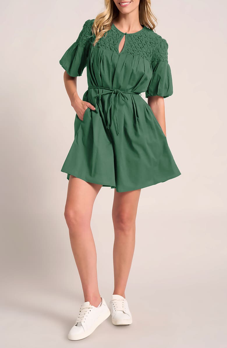 matty m. Kailyn Honeycomb Cotton Minidress, Main, color, Clover