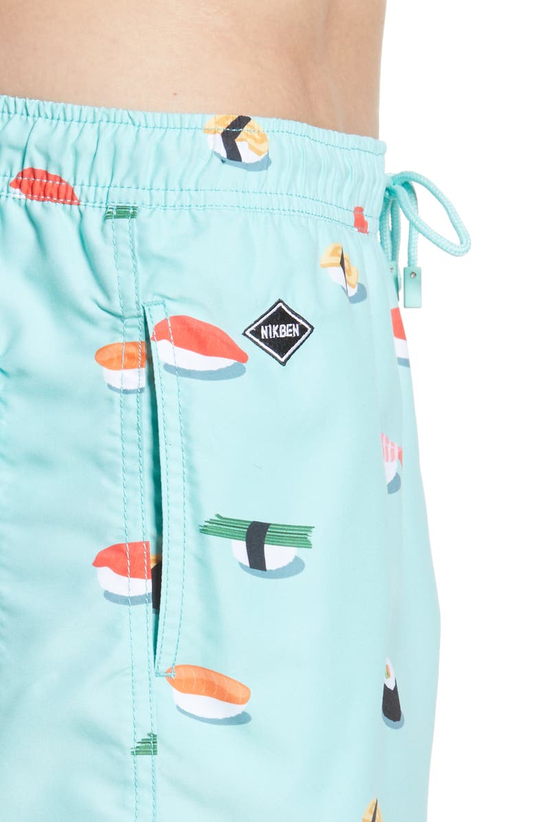 NIKBEN Jiro Print Swim Trunks, Alternate, color,