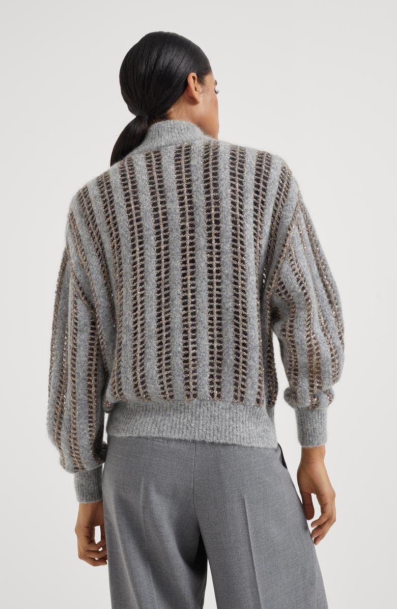 Brunello Cucinelli Dazzling Net cardigan, Alternate, color, 