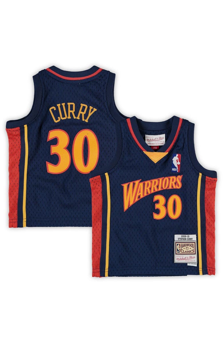 Mitchell & Ness Infant Mitchell & Ness Stephen Curry Navy Golden State Warriors Historic Logo Jersey, Main, color, Navy
