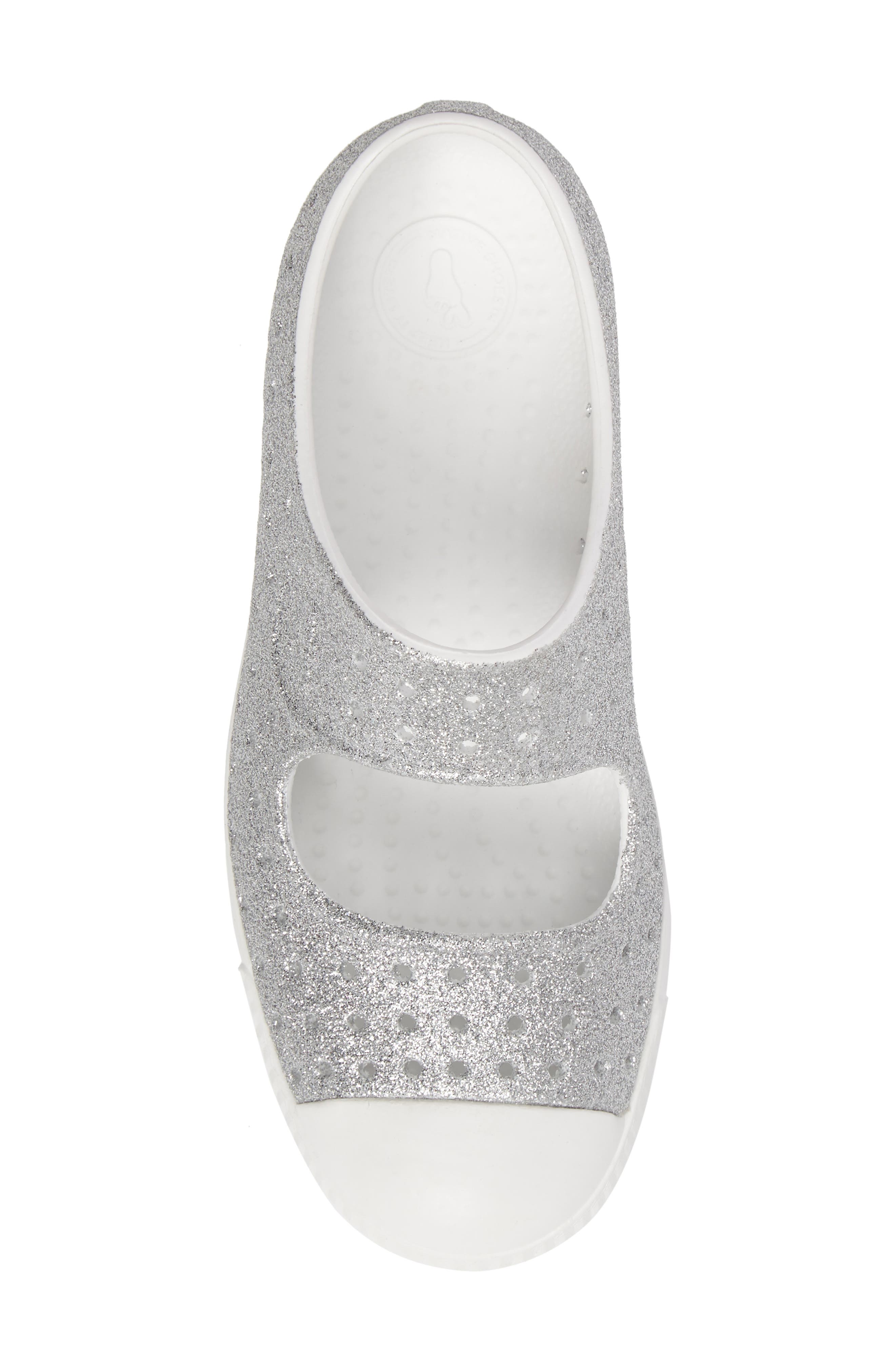 Juniper Bling Glitter Perforated Mary Jane, Alternate, color, SILVER BLING/ SHELL WHITE