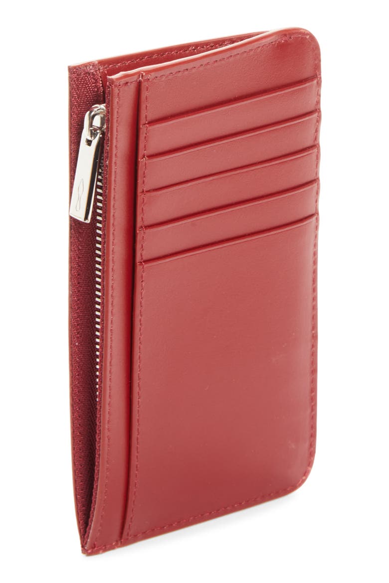 Bettina Leather Zip Card Case, Alternate, color, R959 EMPIRE/ SILVER