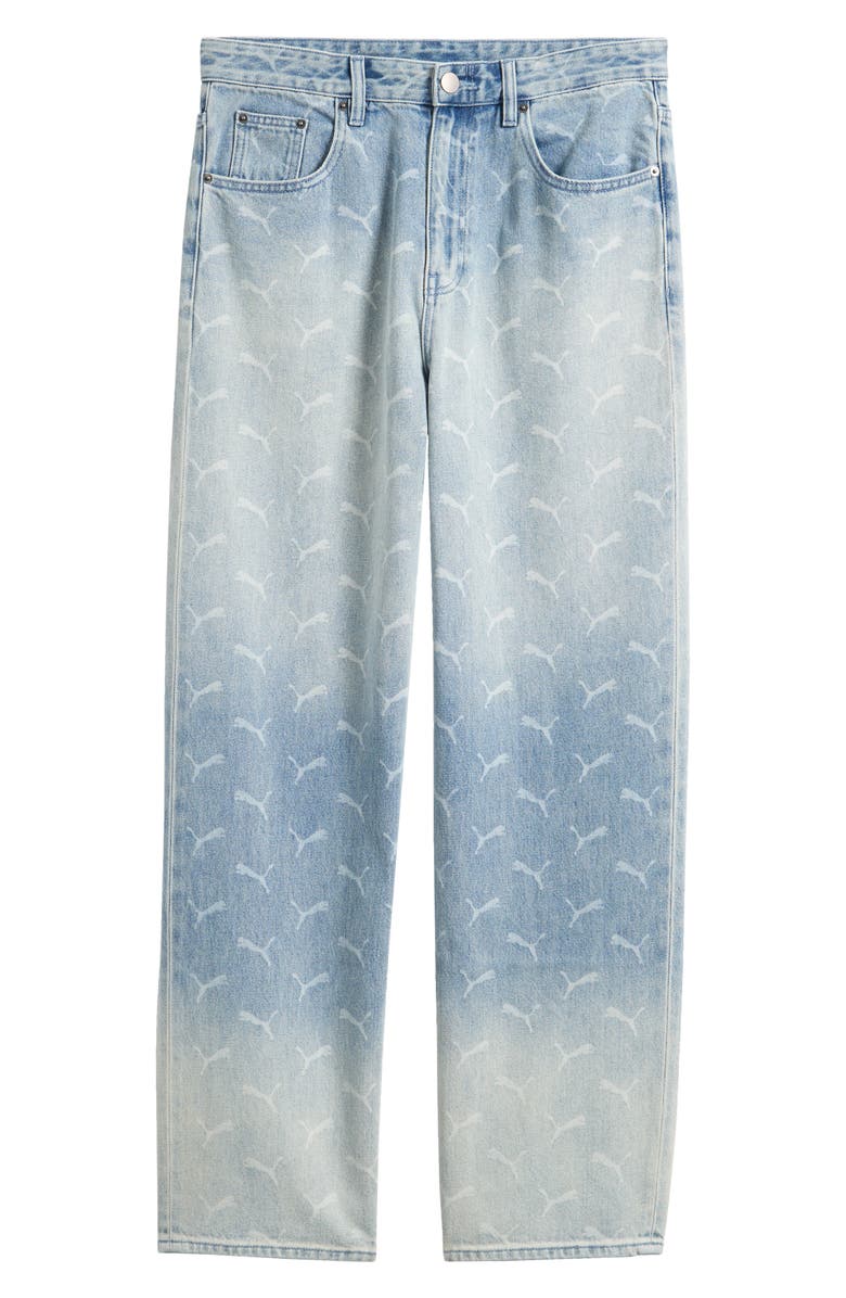 PUMA x A$AP Rocky Laser Monogram Baggy Jeans, Alternate, color, Faded Denim