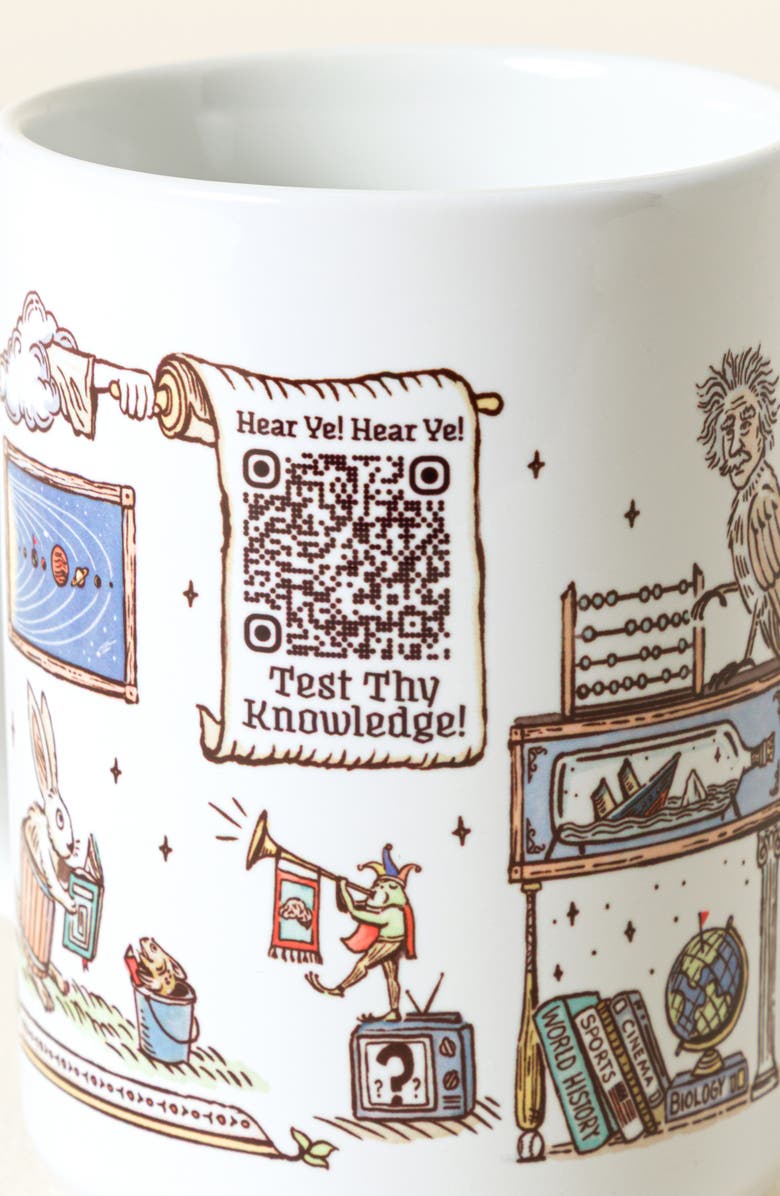 Uncommon Goods Trivia Every Day Interactive QR Mug, Alternate, color, Multi