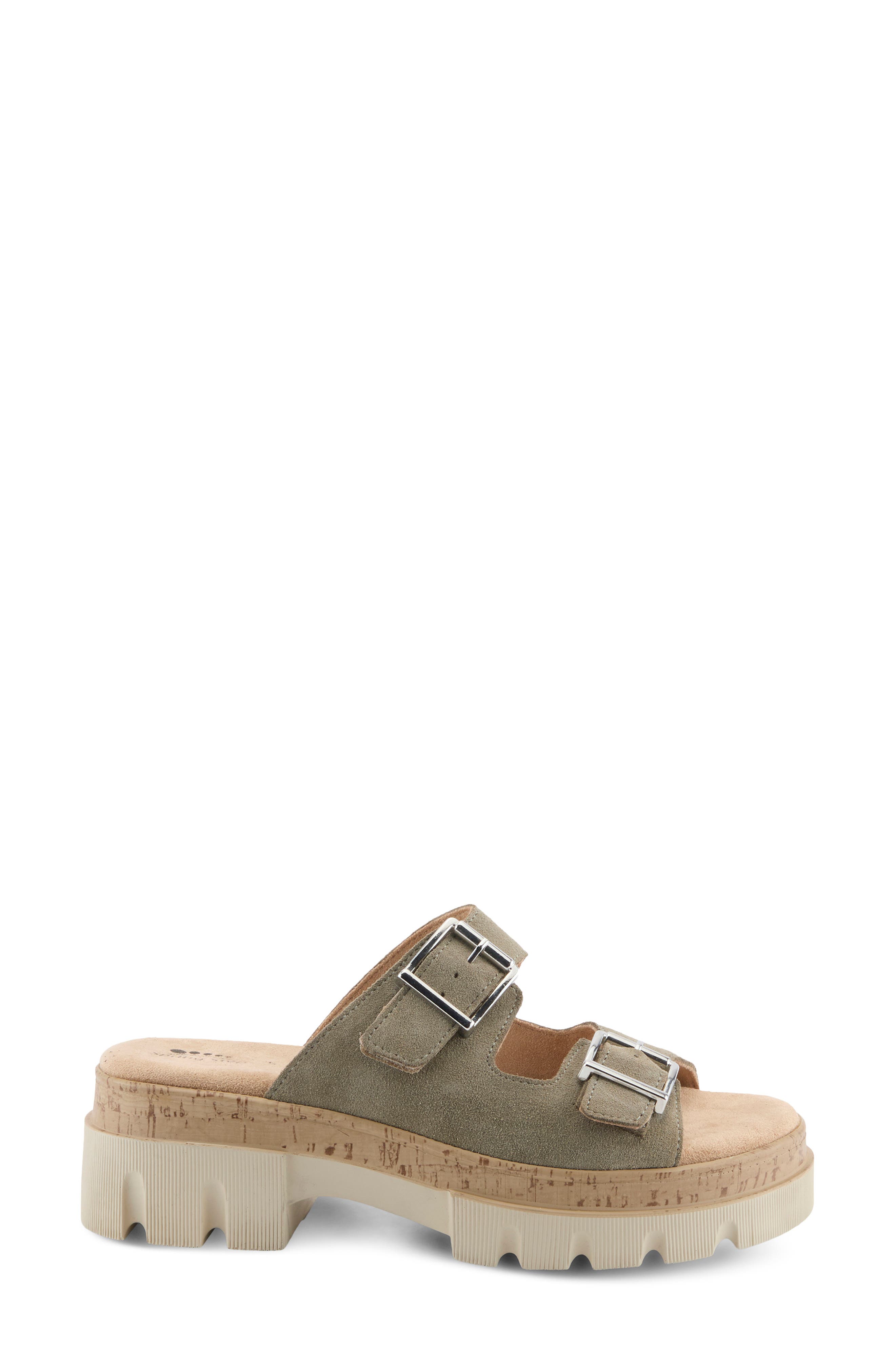 Marbello Platform Slide Sandal, Alternate, color, SAGE GREEN SUEDE