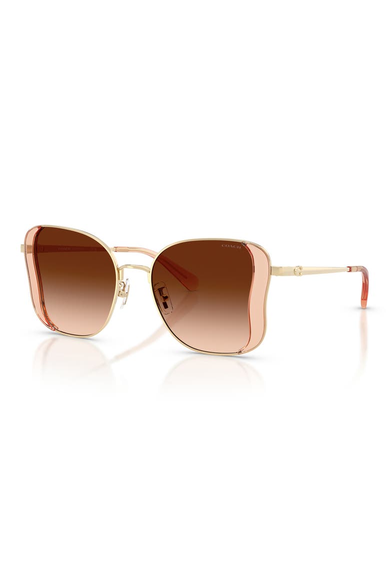 50mm Gradient Square Sunglasses, Alternate, color, CHAMPAGNE / LIGHT GOLD / BROWN GRADIENT