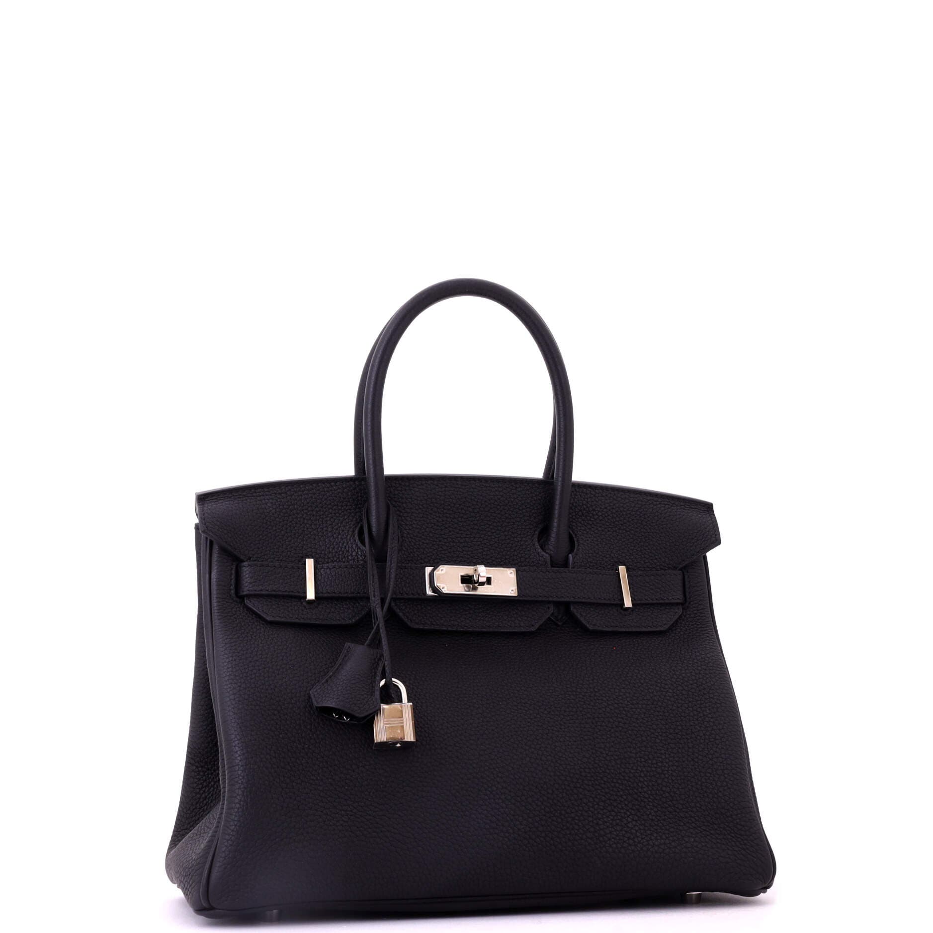 Pre-Owned Hermes Birkin Handbag Black Togo with Palladium Hardware 30, Alternate, color, Noir