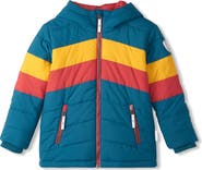 Hatley Kids' Colorblock Quilted Hooded Jacket