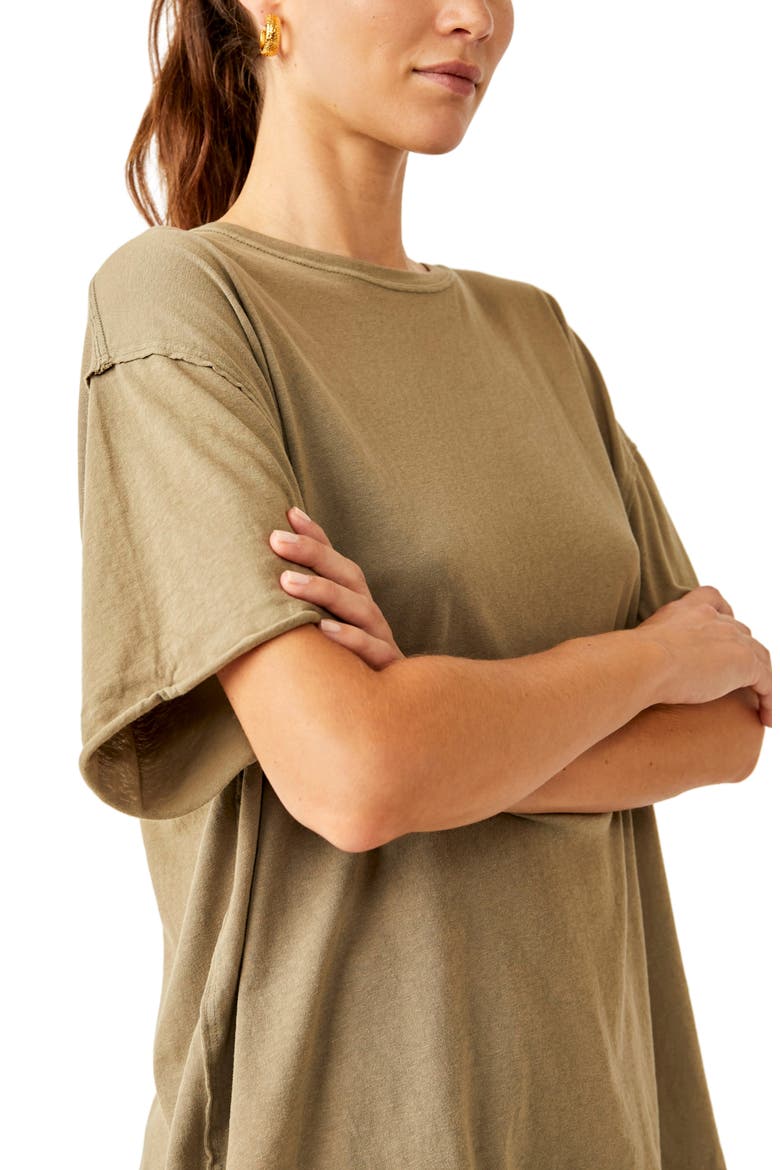 Nina Crewneck Cotton T-Shirt, Alternate, color, OLIVE STONE
