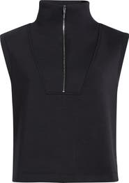 MPG Dreamweave™ Sleeveless Half Zip Mock Neck Top