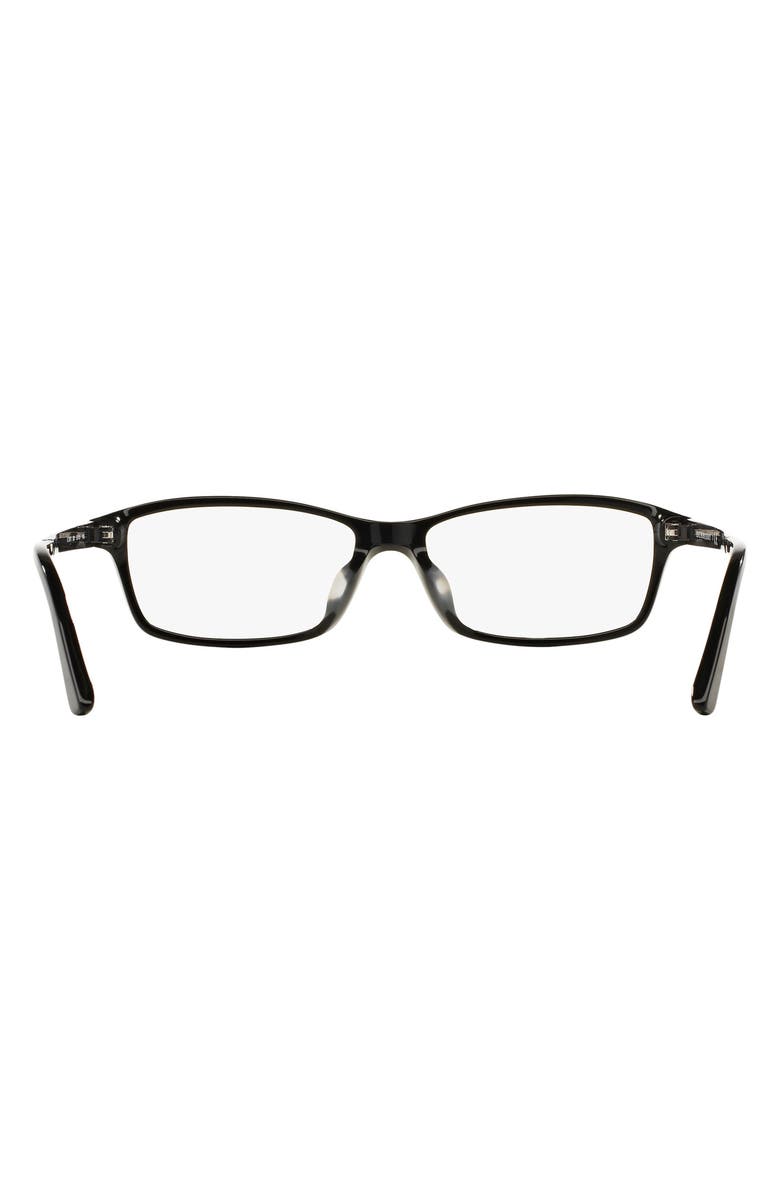 Burberry 55mm Rectangular Optical Glasses, Alternate, color, Black / Demo Lens