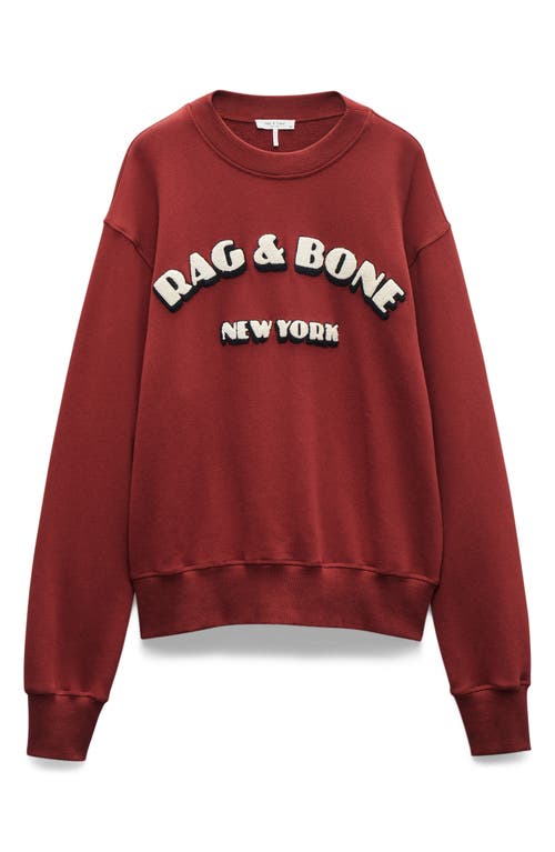 Rag & Bone Oversize Logo Graphic Sweatshirt In Burgundy