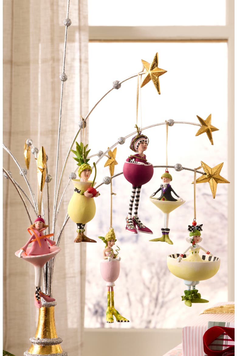 Set of 6 Patience Brewster Mini Cocktail Ornaments, Alternate, color, MULTI YELLOW