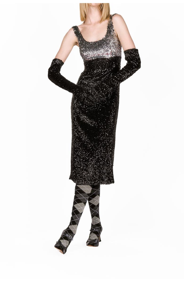 Anna Sui Bugle Bead Sequins Dress, Alternate, color,