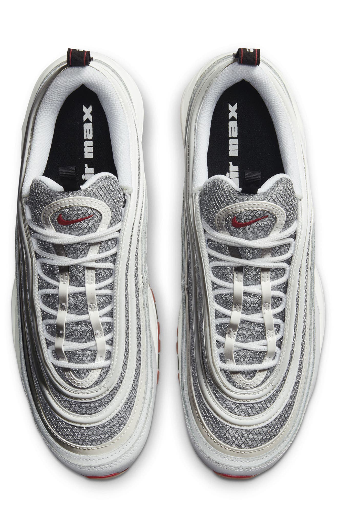 Air Max 97 Sneaker, Alternate, color, WHITE/ VARSITY RED/ GREY