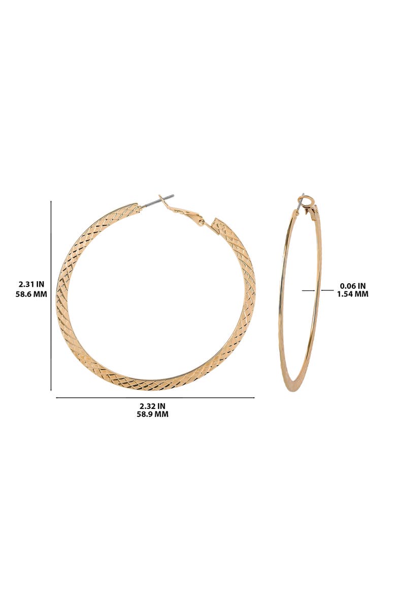 Textured Gold-Tone Large Hoop Earrings, Alternate, color, Gold