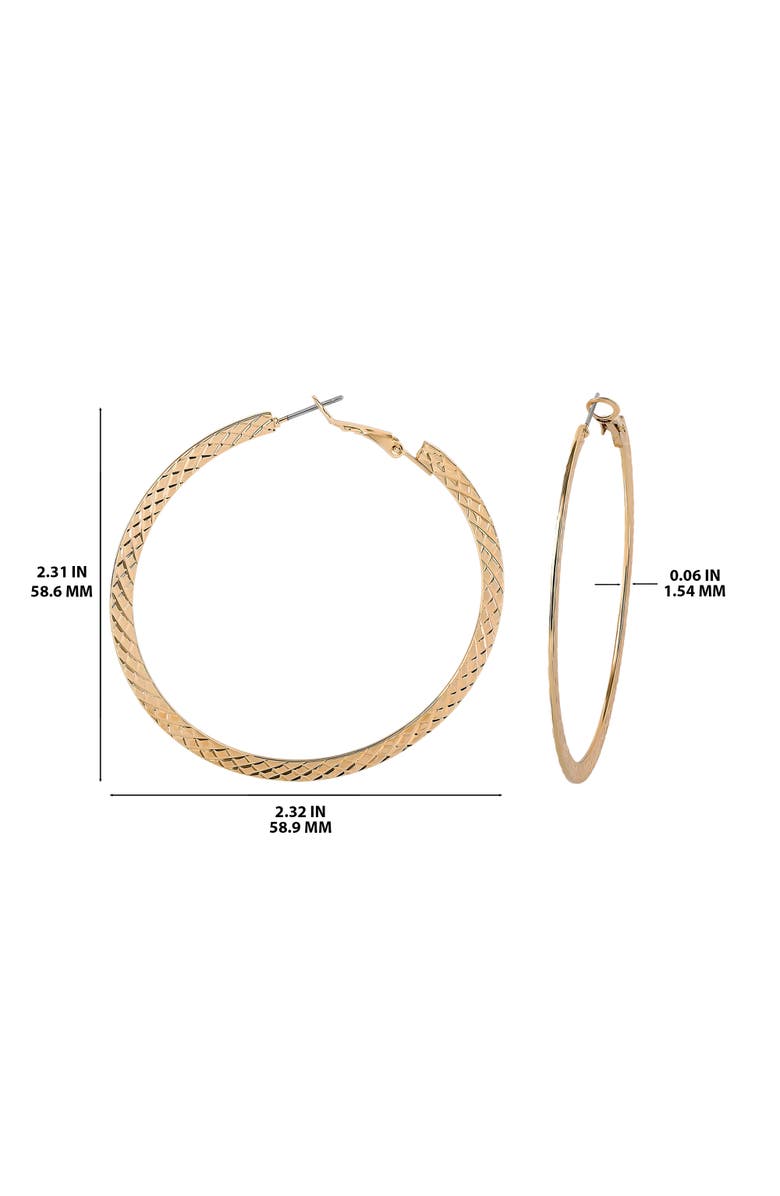 Jessica Simpson Textured Gold-Tone Large Hoop Earrings, Alternate, color, Gold