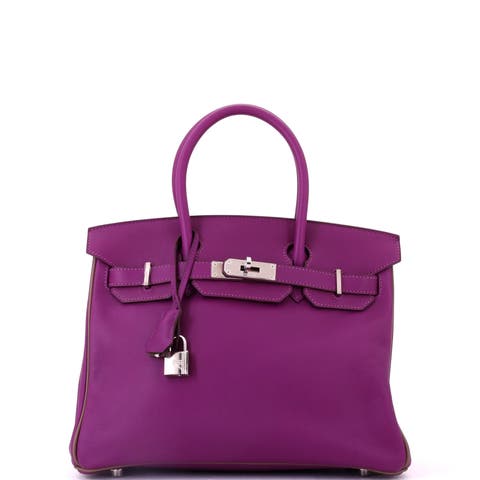 Birkin Handbag Bicolor Swift with Palladium Hardware 30