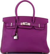 Pre-Owned Hermes Birkin Handbag Bicolor Swift with Palladium Hardware 30
