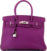Pre-Owned Hermes Birkin Handbag Bicolor Swift with Palladium Hardware 30