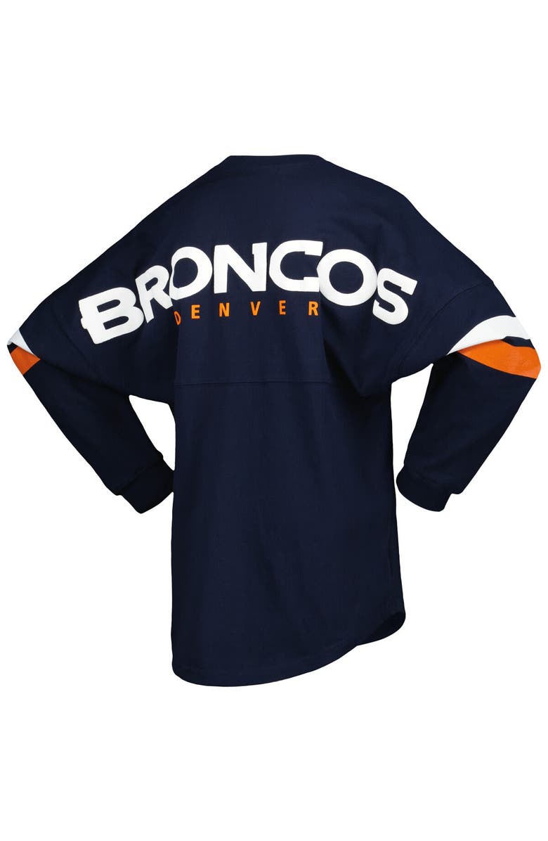 FANATICS Women's Fanatics Branded Navy Denver Broncos Spirit Jersey Lace-Up V-Neck Long Sleeve T-Shirt, Alternate, color, 