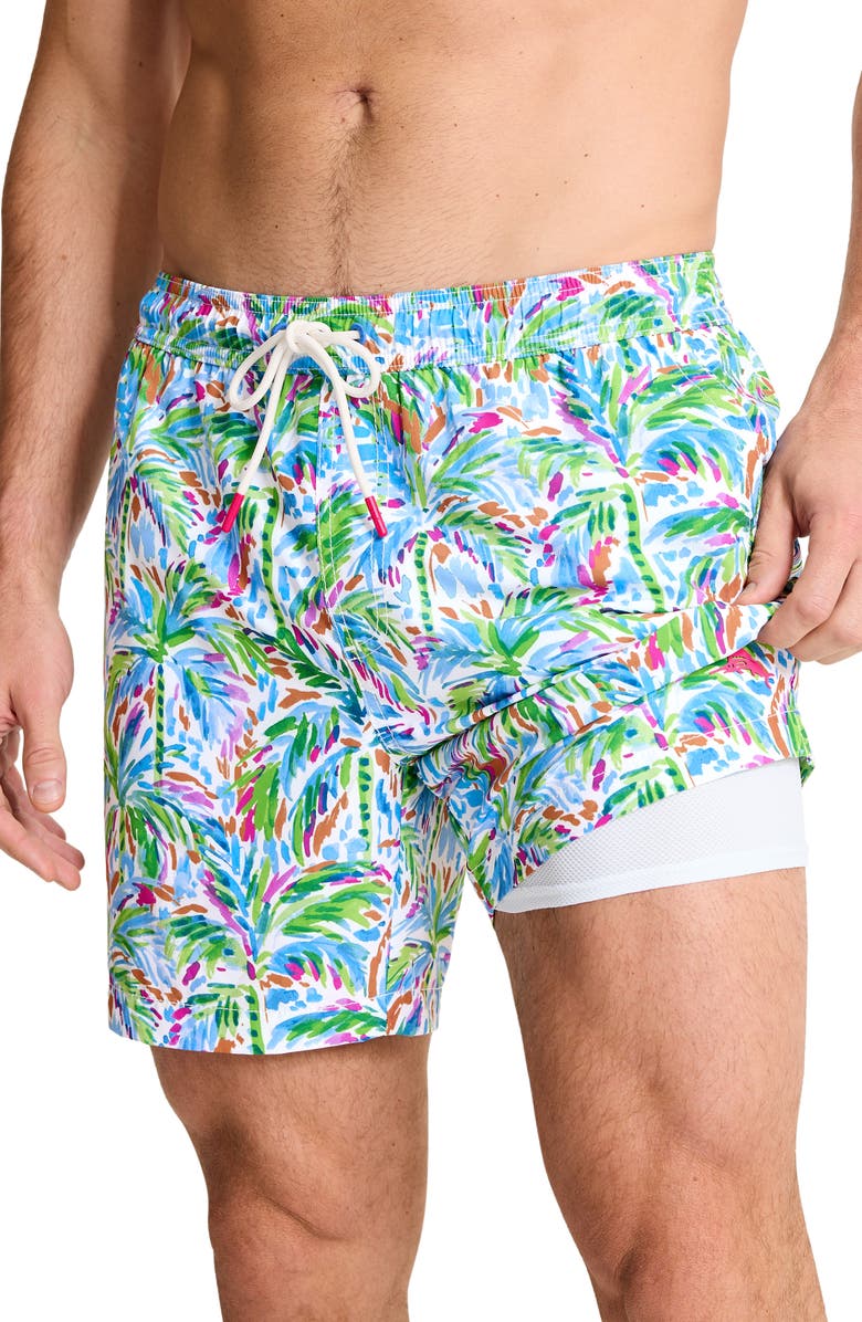 Tommy Bahama Naples Poolside Palms 6-Inch Performance Swim Trunks, Alternate, color, White