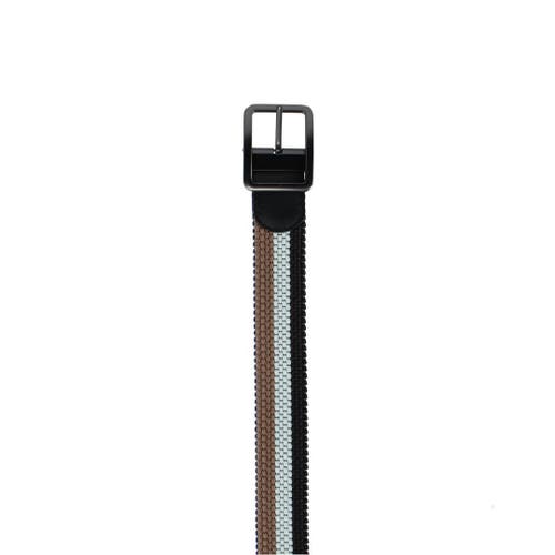 Trafalgar Big And Tall Matias Blue And Kahki Stripe Reversible Braided Casual Golf Belt In Multi