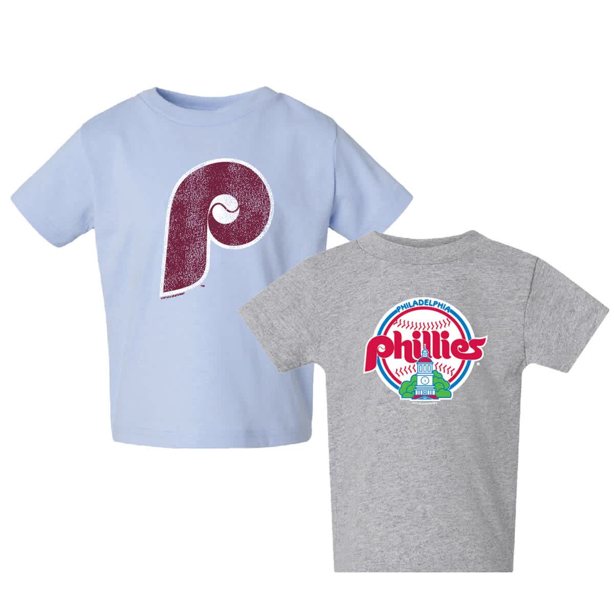 Soft As A Grape Kids' Toddler  Heather Gray/heather Gray Philadelphia Phillies Cooperstown Collection Two-p In Multi