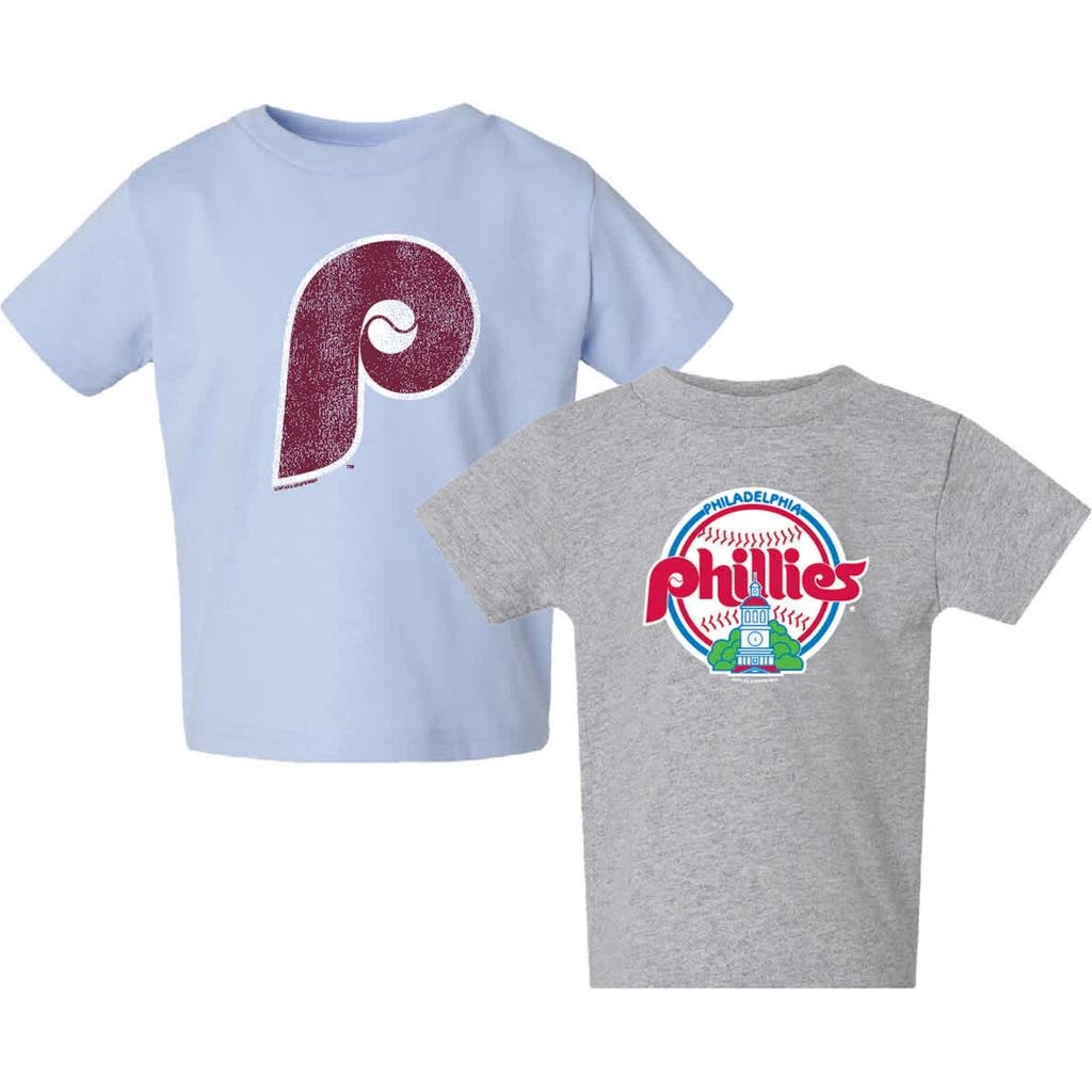 Soft As A Grape Kids' Toddler Heather Gray/heather Gray Philadelphia Phillies Cooperstown Collection Two-p In Multi