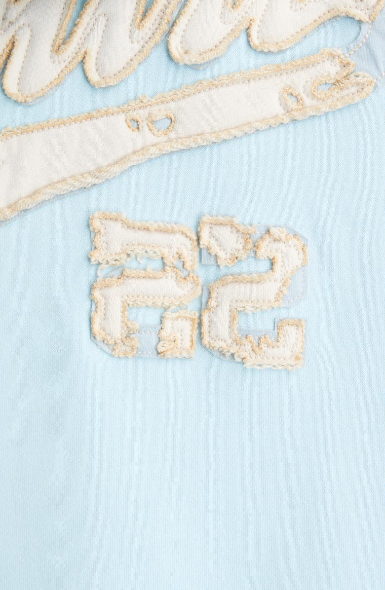 AMIRI 22 Distressed Logo Cotton Jersey Hoodie, Alternate, color,