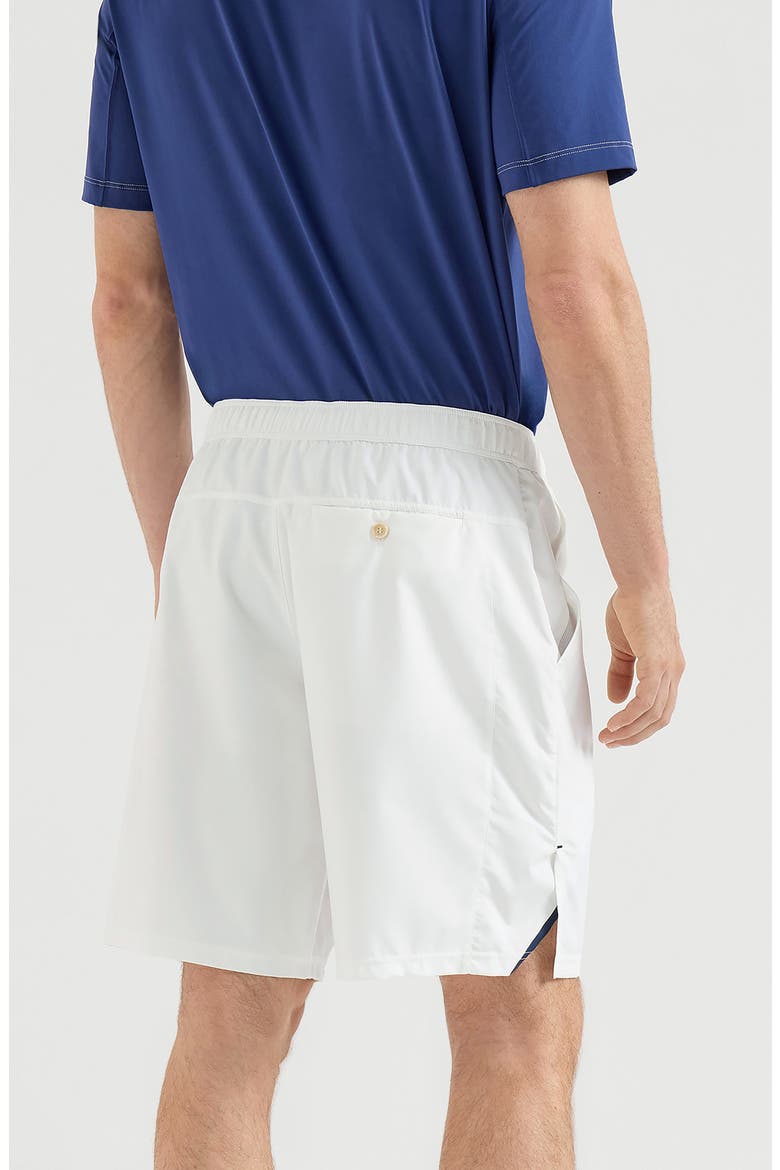 Nylon shorts with logo, Alternate, color, White