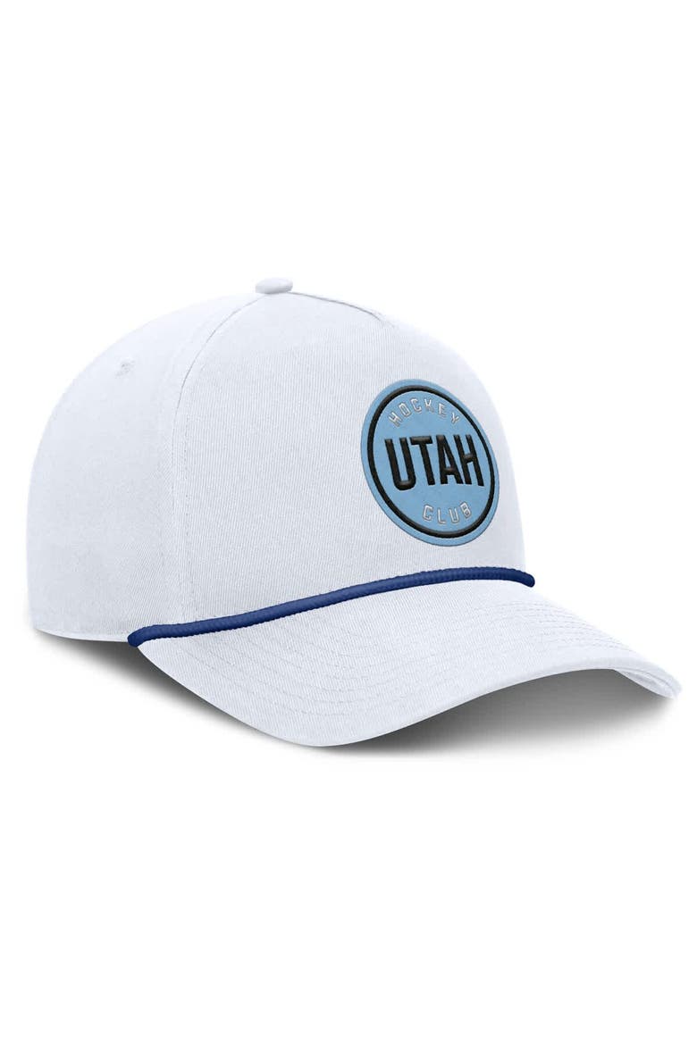 Men's Fanatics White Utah Hockey Club Rope A-Frame Adjustable Hat, Alternate, color, White