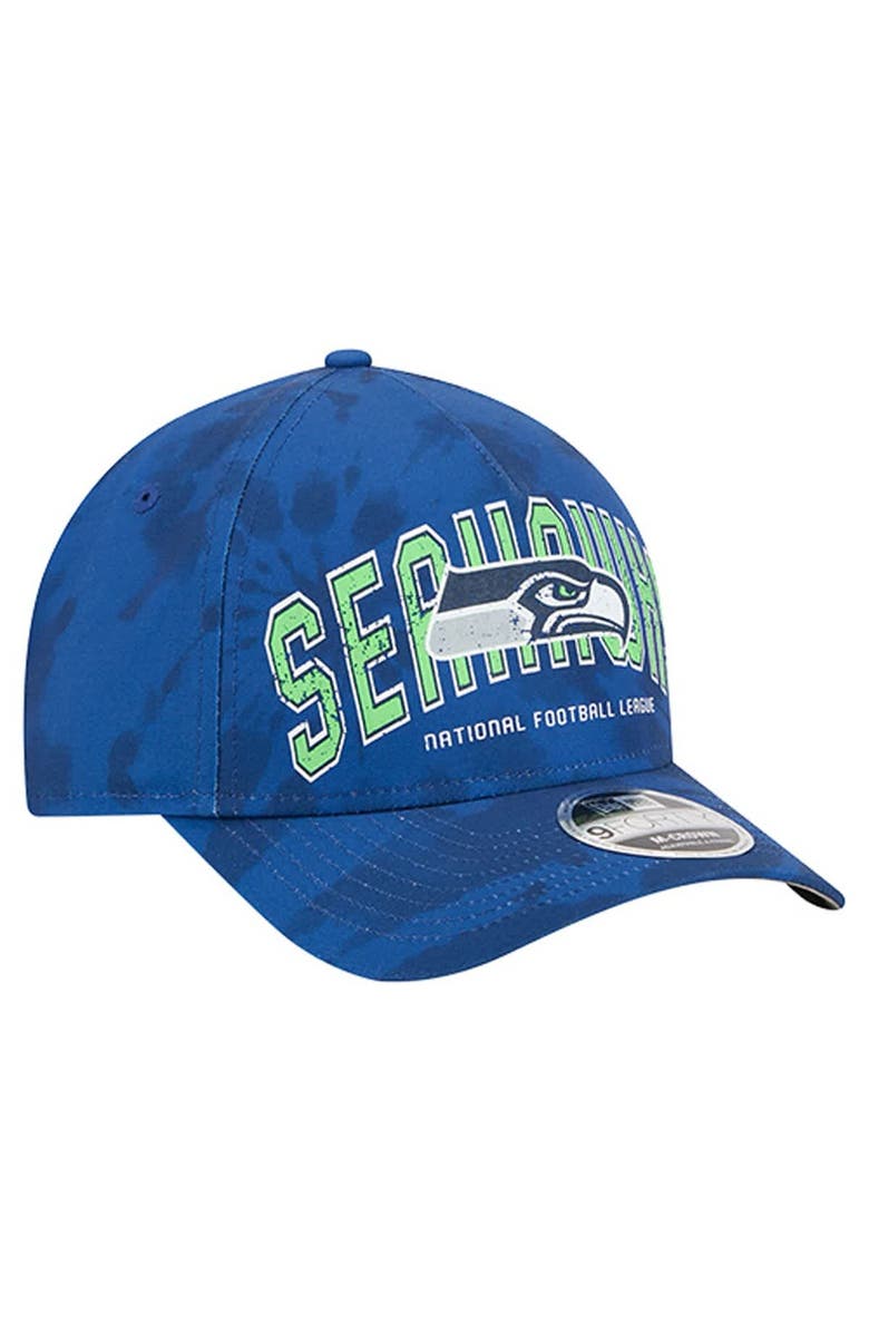 New Era Men's New Era Blue Seattle Seahawks Tie Dye Fade 9Forty M-Crown A-Frame Adjustable Hat, Alternate, color, Blue