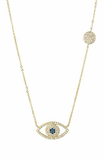 EYE CANDY LOS ANGELES Luxe Collection Evil Eye Pave CZ Pendant Necklace