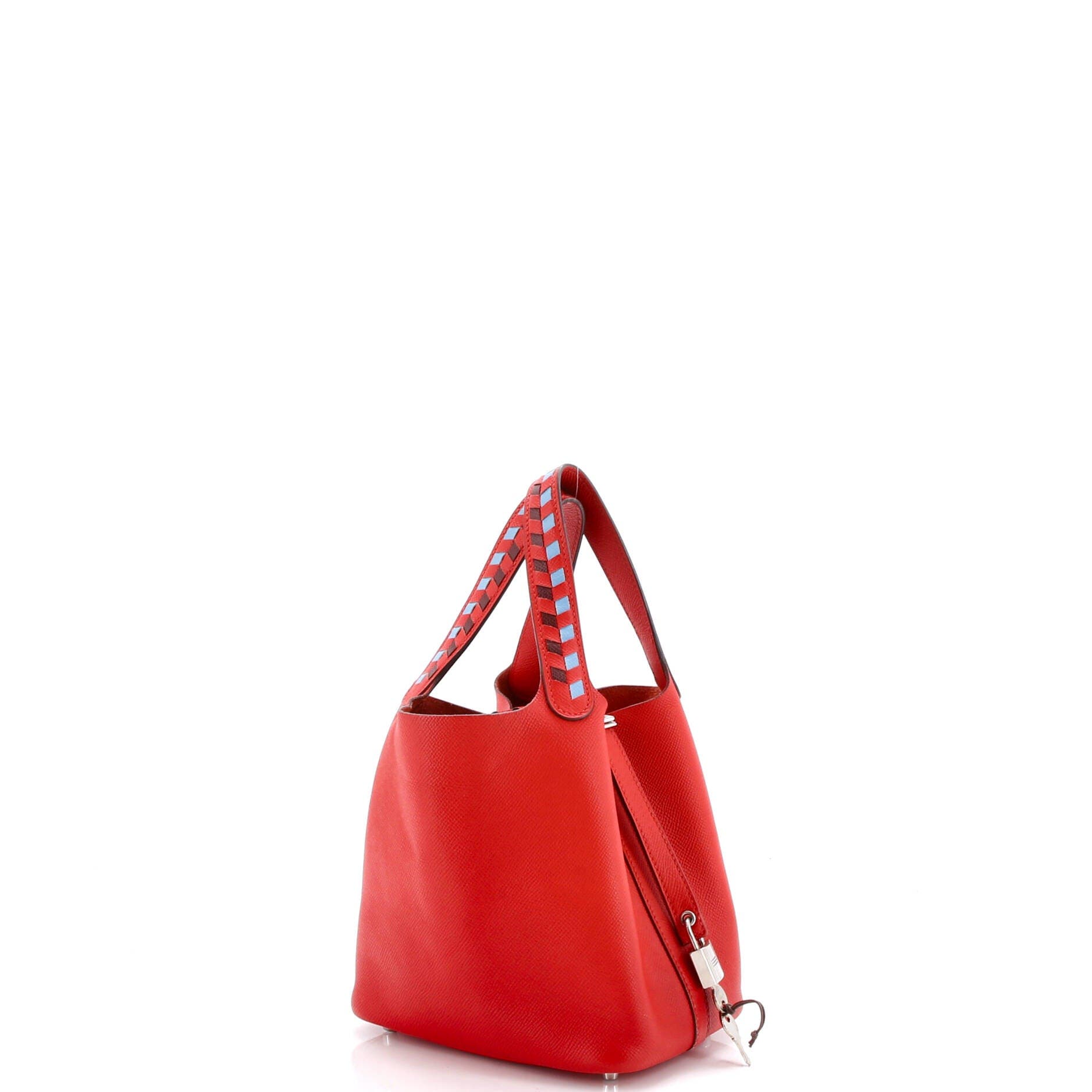 Pre-Owned Hermes Picotin Lock Bag Tressage Epsom PM, Alternate, color, Rouge De Coeur