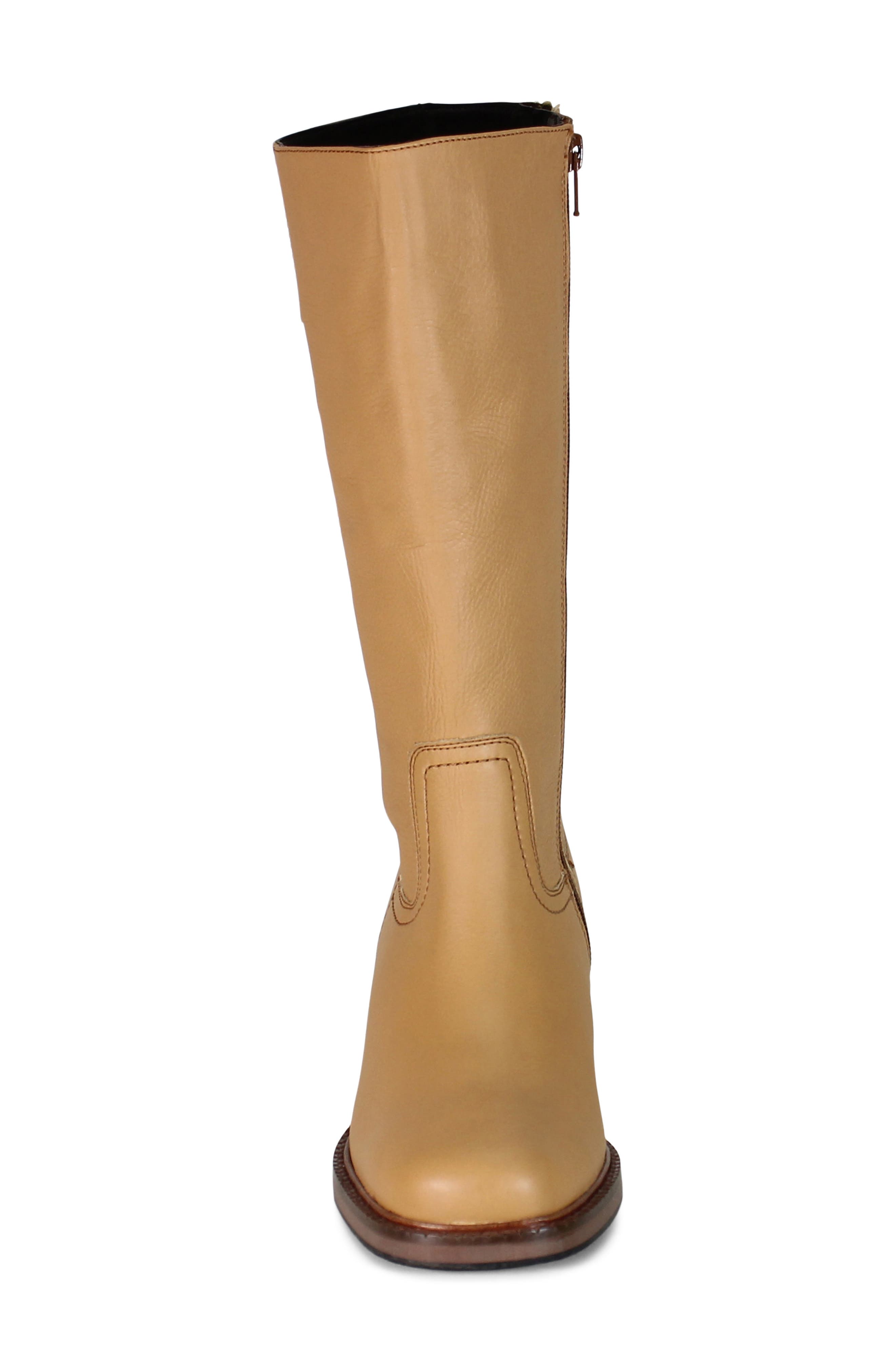 Soo Thing Leather Knee High Boot, Alternate, color, YELLOW