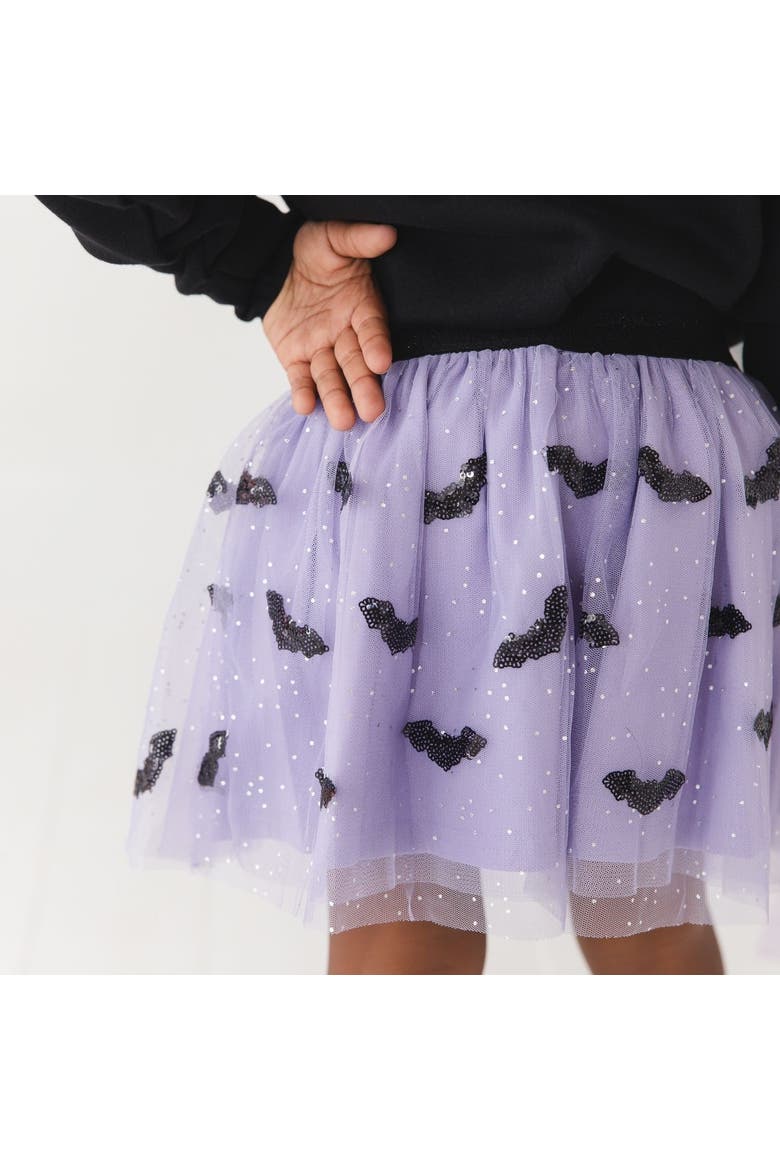 Sequin Bat Halloween Tutu Skirt, Alternate, color, Lavender