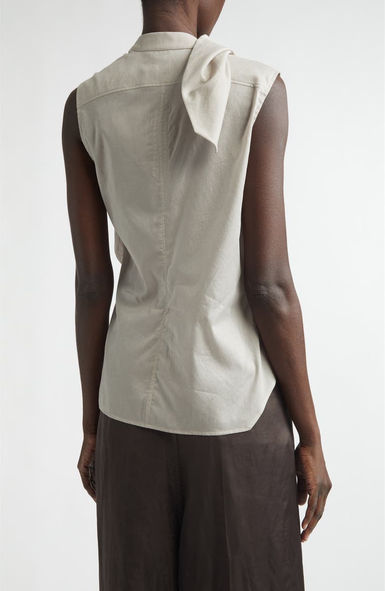 Rick Owens Sleeveless Semisheer Chambray Button-Up Shirt, Alternate, color, Pearl