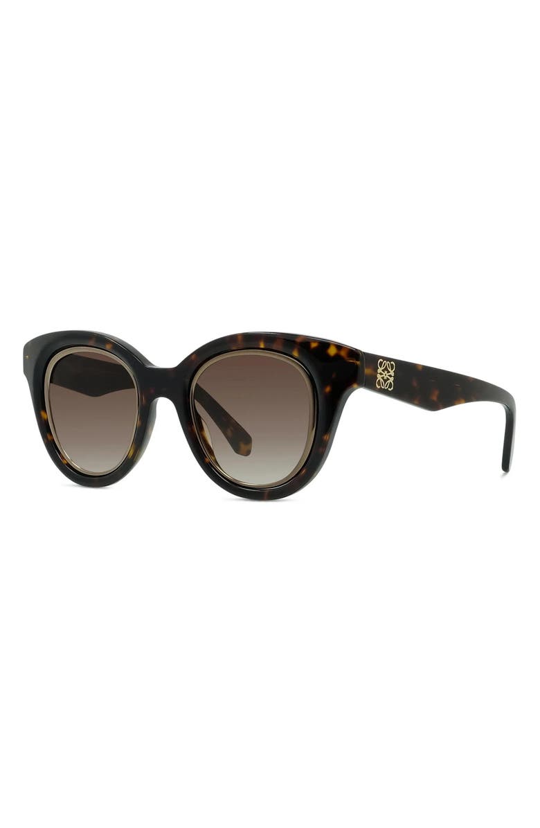 Loewe Anagram 51mm Gradient Butterfly Sunglasses, Alternate, color, Dark Havana / Gradient Brown