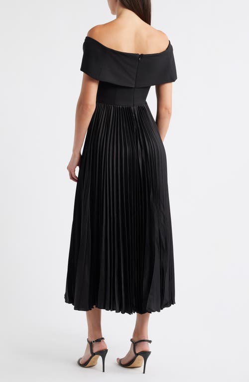 Hutch Stockton Off The Shoulder Pleated Dress In Black